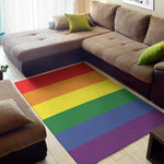 LGBT Pride Rainbow Striped Print Area Rug