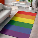 LGBT Pride Rainbow Striped Print Area Rug