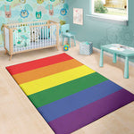 LGBT Pride Rainbow Striped Print Area Rug