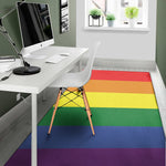 LGBT Pride Rainbow Striped Print Area Rug