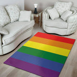 LGBT Pride Rainbow Striped Print Area Rug