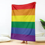 LGBT Pride Rainbow Striped Print Blanket