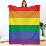LGBT Pride Rainbow Striped Print Blanket