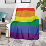 LGBT Pride Rainbow Striped Print Blanket