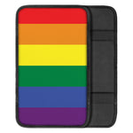 LGBT Pride Rainbow Striped Print Car Center Console Cover