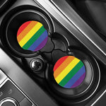 LGBT Pride Rainbow Striped Print Car Coasters