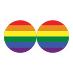 LGBT Pride Rainbow Striped Print Car Coasters