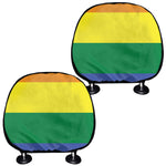 LGBT Pride Rainbow Striped Print Car Headrest Covers