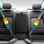 LGBT Pride Rainbow Striped Print Car Seat Belt Covers