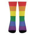 LGBT Pride Rainbow Striped Print Crew Socks