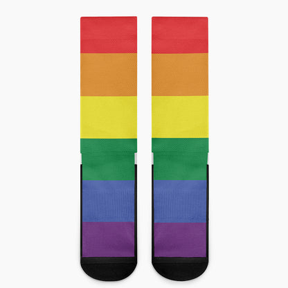 LGBT Pride Rainbow Striped Print Crew Socks