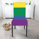 LGBT Pride Rainbow Striped Print Dining Chair Slipcover