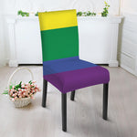 LGBT Pride Rainbow Striped Print Dining Chair Slipcover