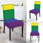 LGBT Pride Rainbow Striped Print Dining Chair Slipcover