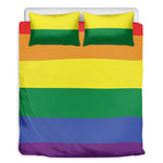 LGBT Pride Rainbow Striped Print Duvet Cover Bedding Set