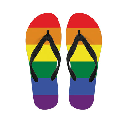 LGBT Pride Rainbow Striped Print Flip Flops