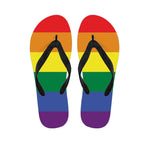 LGBT Pride Rainbow Striped Print Flip Flops