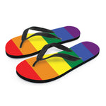 LGBT Pride Rainbow Striped Print Flip Flops