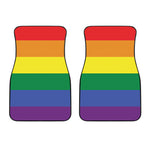 LGBT Pride Rainbow Striped Print Front Car Floor Mats