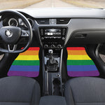 LGBT Pride Rainbow Striped Print Front Car Floor Mats