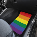 LGBT Pride Rainbow Striped Print Front Car Floor Mats