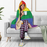 LGBT Pride Rainbow Striped Print Hooded Blanket