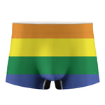 LGBT Pride Rainbow Striped Print Men's Boxer Briefs