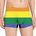 LGBT Pride Rainbow Striped Print Men's Boxer Briefs