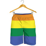 LGBT Pride Rainbow Striped Print Men's Shorts