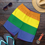 LGBT Pride Rainbow Striped Print Men's Shorts