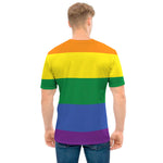 LGBT Pride Rainbow Striped Print Men's T-Shirt