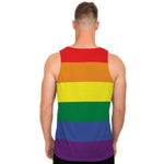 LGBT Pride Rainbow Striped Print Men's Tank Top