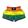 LGBT Pride Rainbow Striped Print Muay Thai Boxing Shorts