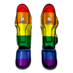 LGBT Pride Rainbow Striped Print Muay Thai Shin Guard
