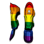 LGBT Pride Rainbow Striped Print Muay Thai Shin Guard