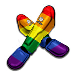 LGBT Pride Rainbow Striped Print Muay Thai Shin Guard