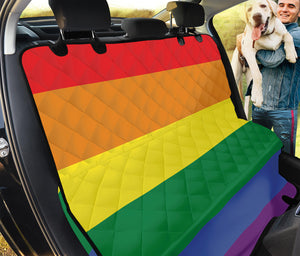 LGBT Pride Rainbow Striped Print Pet Car Back Seat Cover