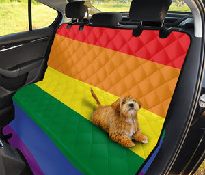 LGBT Pride Rainbow Striped Print Pet Car Back Seat Cover