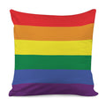 LGBT Pride Rainbow Striped Print Pillow Cover