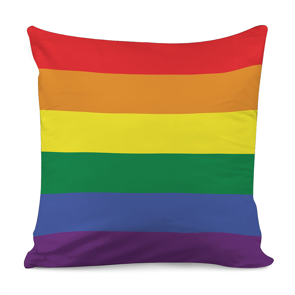 LGBT Pride Rainbow Striped Print Pillow Cover