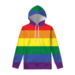 LGBT Pride Rainbow Striped Print Pullover Hoodie