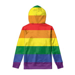 LGBT Pride Rainbow Striped Print Pullover Hoodie