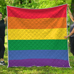 LGBT Pride Rainbow Striped Print Quilt