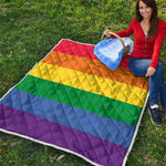 LGBT Pride Rainbow Striped Print Quilt