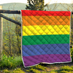 LGBT Pride Rainbow Striped Print Quilt