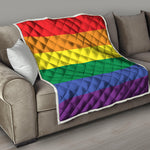 LGBT Pride Rainbow Striped Print Quilt