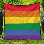LGBT Pride Rainbow Striped Print Quilt