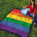 LGBT Pride Rainbow Striped Print Quilt