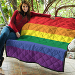 LGBT Pride Rainbow Striped Print Quilt