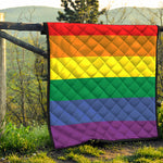 LGBT Pride Rainbow Striped Print Quilt